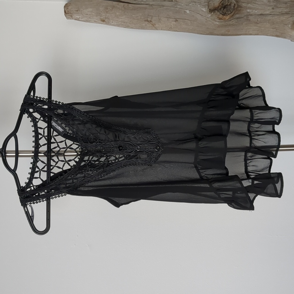 Jawbreaker - Gothic Sheer Black Scoop Top